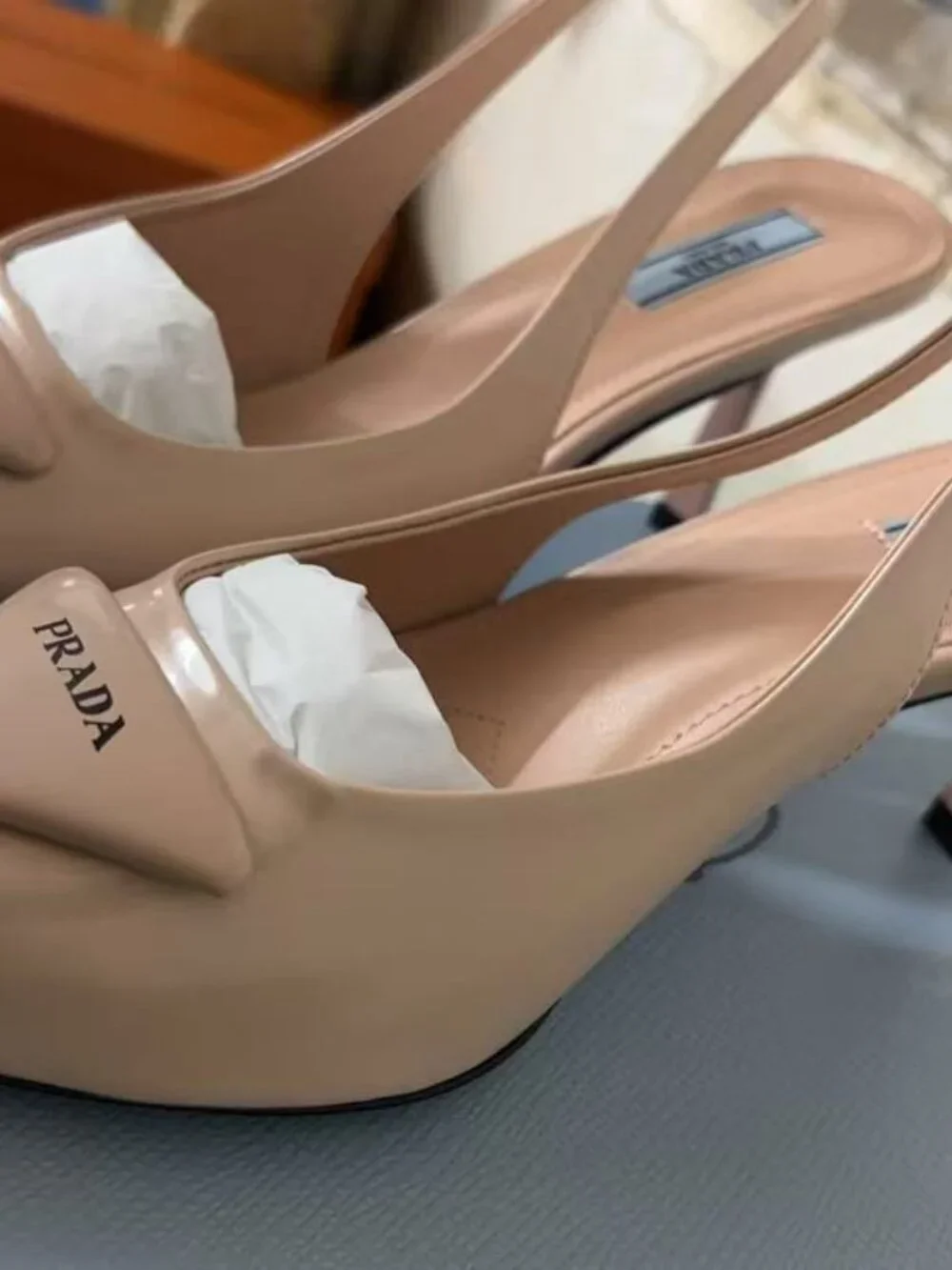 Prada Powder Pink Slingback Pumps, EU 38 - New With Box